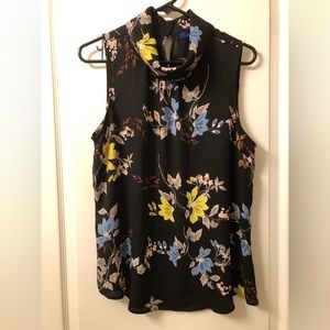 Apt 9 Black, Yellow, and Blue Floral Shell Top